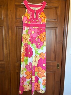 Lilly Pulitzer Maxi Dress New With Tags 8 Beaded A-Line Floral